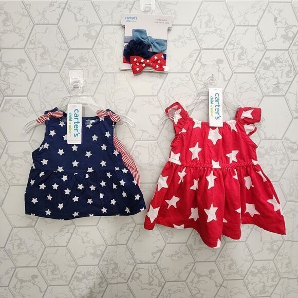 New Girls Summer Patriotic 4th July outfit bundle, size NB - Picture 1 of 6